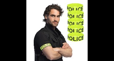 Boland vrijgezellenfeest armband - 6x - politie - neon geel - UV blacklight effect - agent