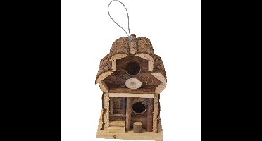 Boon Vogelhuisje - natuurlijk hout - ophangbaar - 15x15x21,5 cm - nestkastje