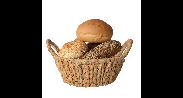 Broodmand - 3x - gevlochten riet - naturel - 26 x 26 x 11 cm