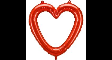 Bruiloft foto Frame - hart - rood - 84 x 84 cm - opblaasbaar/folie ballon - photo prop