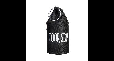 Canvas deurstopper zwart met ring - H15 cm - Deur vastzetter - Deurstop 2,7 kg