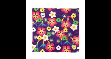 Carnaval / festival hippie flower power bandana - met bloemenprint - Verkleed accessoires Sixties