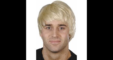 Carnaval Heren verkleedpruik Boyband - blond - kort haar - celeberties - Muzikant