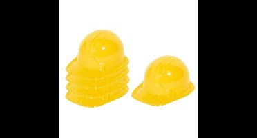 Carnaval verkleed bouwhelm - 8x - geel - voor kinderen - kunststof - bob bouwer