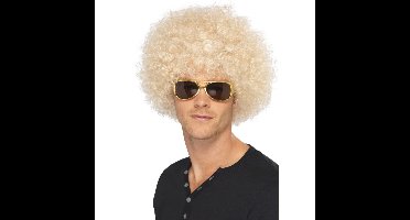 Carnaval verkleed Mega afro pruik - blond - krullen - heren - Seventies