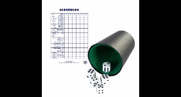 Clown games dobbelset dobbelstenen/beker/2x scoreblok