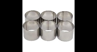 Cosy & Trendy Garneerringen/serveerringen - 6x - RVS - 7 cm
