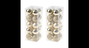Cosy & Trendy Kerstballen - 40x stuks - goud - 3 cm - kunststof