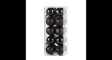Cosy & Trendy Kerstballen mini - 20x - zwart - D3 cm - kunststof - kerstversiering