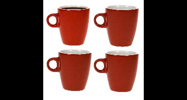 Cosy & trendy Koffiekopjes / bekers - 4x - rood - 190 ml - Keramiek - Glans finish