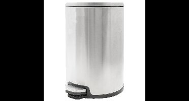 Cosy & Trendy Pedaalemmer - zilverkleurig - 12 l - 35 cm - RVS