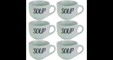 Cosy & Trendy Soepkom - 12x - groen - 11 cm - 510 ml - Soepbeker - kommetje