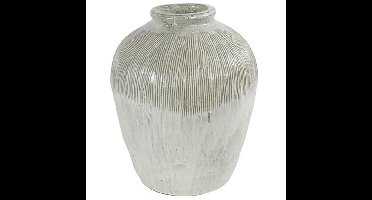 Countryfield Bloemenvaas/bloempot Gayle - witgroen - L30 x B30 x H37 cm - rustiek - decoratie?