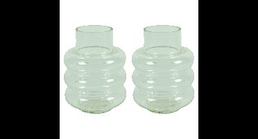 Countryfield bloemenvaas Bubbles - 2x - helder transparant - glas - D17 x H22 cm