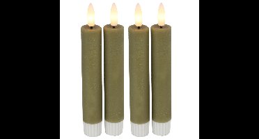 Countryfield Led dinerkaarsen - 4x st- beige -H15cm - met afstandsbediening - kaarsen