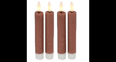 Countryfield Led dinerkaarsen - 4x st- roze -H15cm - met afstandsbediening - kaarsen