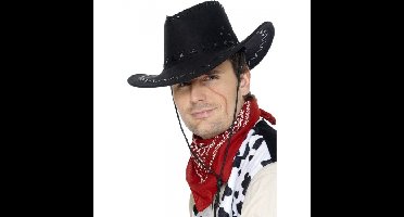 Cowboyhoed - zwart - suede look - volwassenen - western - verkleedhoed - Carnaval