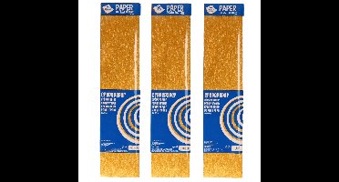 Crepe alu papier plat glitter goud - 3x - 150 x 50 cm - Knutselen met papier - Knutselspullen