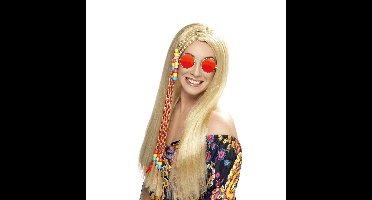 Dames Flower Power Hippie Sixties verkleed set pruik en bril