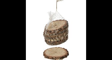 Decoratie boomschijven/boomschijfjes - 12x stuks - eikenhout - 9-13 cm