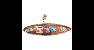 Decoratie surfplank/surfboard wanddecoratie/muurdecoratie/schuttingdecoratie - met VW busjes