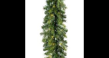 Decoris Dennenslinger - groen - met verlichting - 20 x 270 cm - twinkelend - guirlande