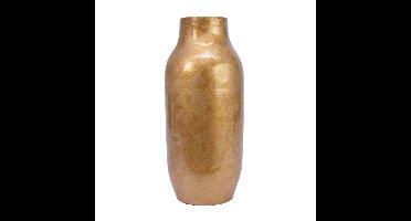 Decoris Design Bloemenvaas Terracotta - goud - 22 x 50 cm - unieke glazuurlook