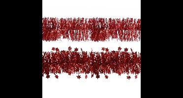 Decoris folie kerstslingers 4x stuks - rood - kunststof - 270 cm