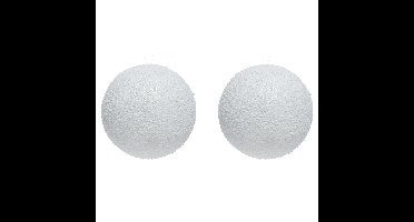 Decoris Grote sneeuw kerstbal - 3x - D14 cm - kunststof - Sneeuwdecoratie - sneeuwbal - winterse sfe