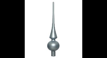 Decoris Kerst piek - lichtblauw - 26 cm - glas - mat - kerstboompiek