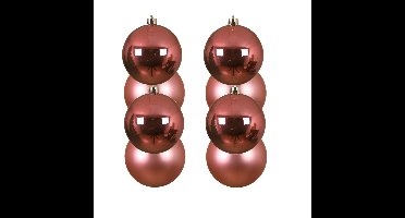 Decoris Kerstballen - 12x st - lippenstift roze - D10 cm - kunststof - kerstversiering