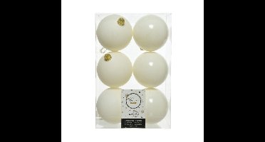 Decoris Kerstballen - 12x st - wol wit - 8 cm - kunststof - kerstversiering