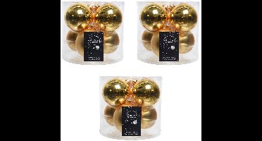 Decoris Kerstballen - 18x stuks - goud - D8 cm - glas - glans en mat - kerstversiering