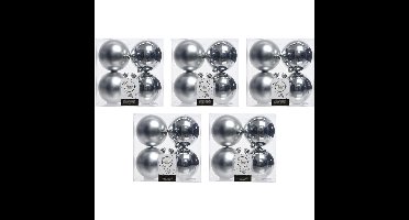 Decoris Kerstballen - 20x st - zilver - 10 cm - kunststof - kerstversiering