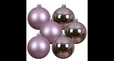 Decoris kerstballen - 24x stuks - 6 cm - lila paars - kunststof