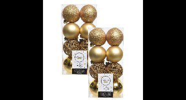 Decoris Kerstballen - 32x st - goud - D6 cm - kunststof - kerstversiering