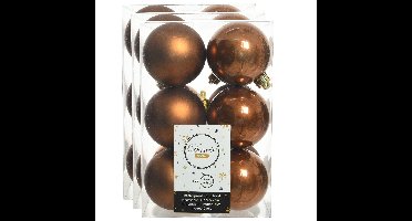 Decoris kerstballen - 36x st - kaneel bruin - 6 cm - kunststof - mat/glans - kerstversiering