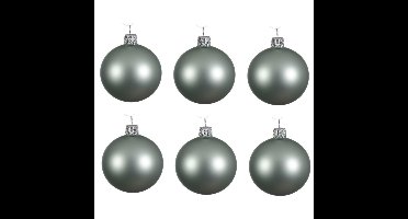 Decoris kerstballen - 6x st - mintgroen - 6 cm - glas - mat - kerstversiering