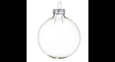Decoris kerstballen - 6x st - transparant parelmoer - 8 cm - glas - kerstversiering