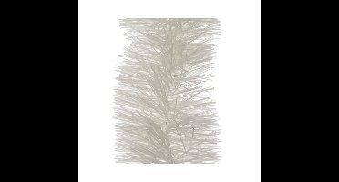 Decoris kerstslinger - 2x - wit - 270 x 10 cm - folie/tinsel - lametta slingers