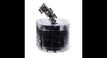 Decoris kerstslinger - 3x - dun - zwart - sterren - 700 x 3 cm - kerstversiering