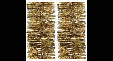Decoris Kerstslinger - 4x - guirlande - goud - glanzend lametta - 270cm