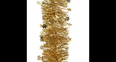 Decoris kerstslinger - sterren - goud - 270 cm - Guirlande folie lametta