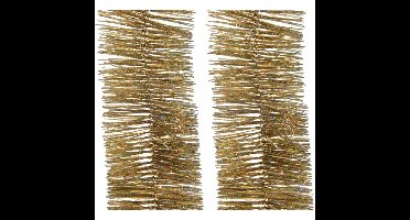 Decoris kerstslingers - 4x - goud glitter - 270 cm - folie/lametta slinger