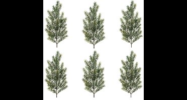 Decoris kersttak - 6x - groen - 66 cm - dennentak - kerstversiering - kerstdecoratie - kunsttak