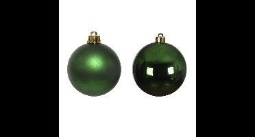 Decoris kleine kerstballen - 16x st - donkergroen - 4 cm - kunststof - onbreekbare kerstballen