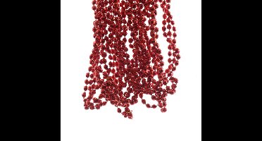 Decoris kralenslinger - voor kleine kerstbomen - rood - 270 x 0,5 cm - slingers/guirlandes