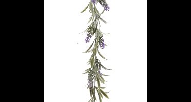 Decoris Lavendel Bloemen slinger - 1x stuks - Paars - kunstplanten - 80 cm