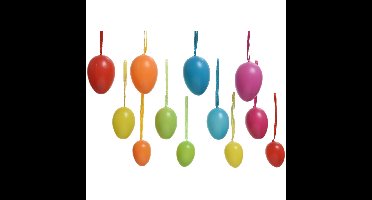 Decoris Paaseieren - 60x stuks - multicolor - kunststof - pasen - paasversiering - paasdecoratie