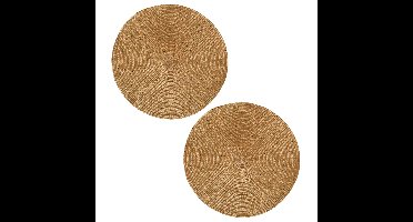 Decoris placemat - 2x - goud - D38 cm - kunststof - rond - tafel onderleggers - placemats